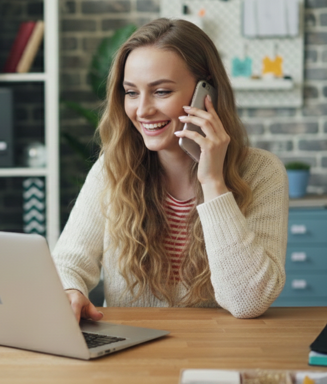 AI receptionist answering a call